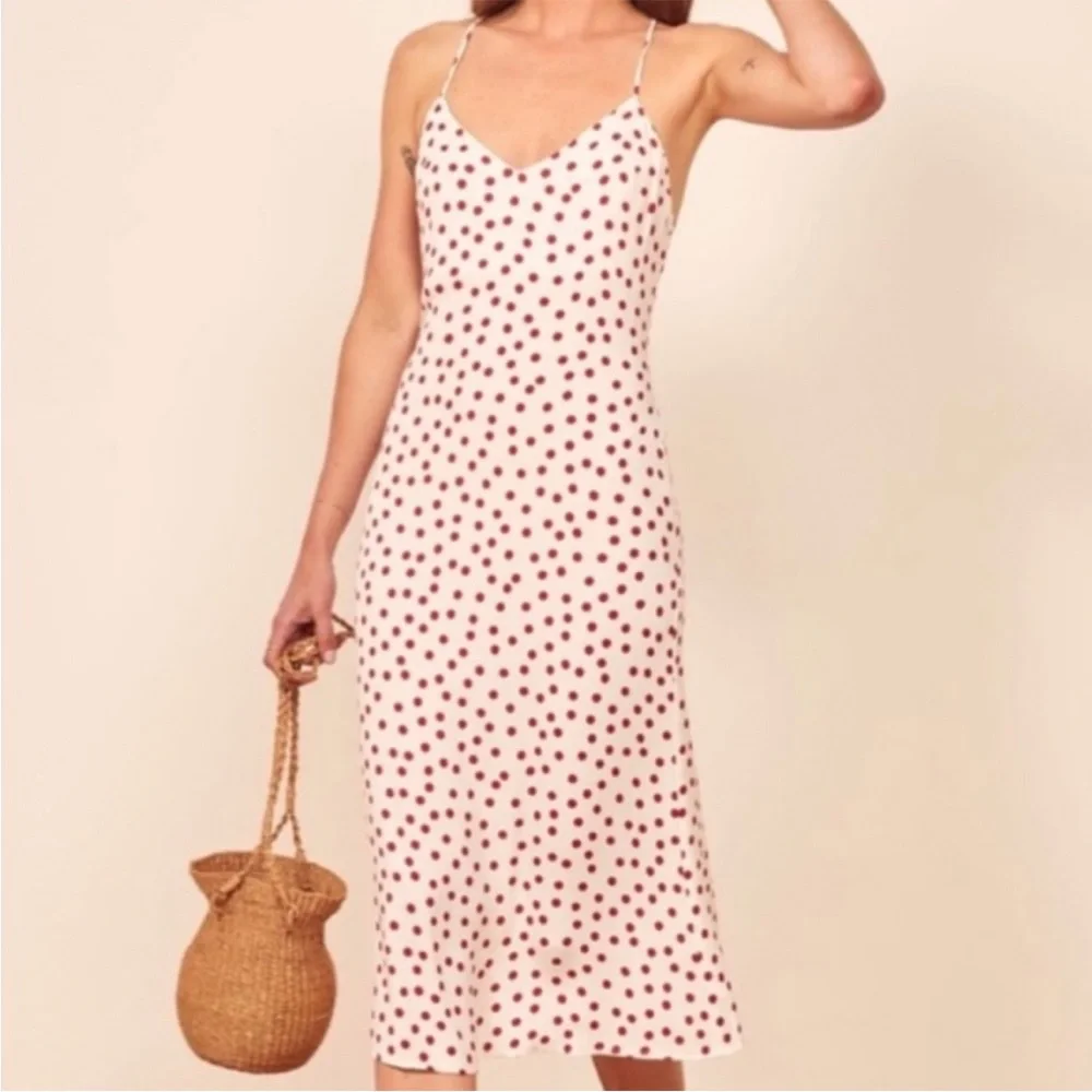 THE REFORMATION Kat Dress Polka Dot Summer Dress - Picture 3 of 9